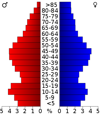 USA Orleans County, Vermont age pyramid.svg