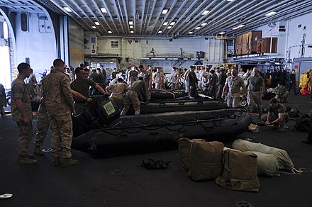 US Marines assigned to the 31st MEU responding to the scene of Korean passenger ship Sewol that sank 16 April 2014