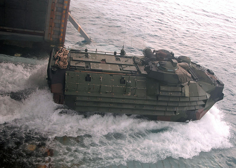 File:US Navy 071010-N-6710M-011 A landing craft utility exits the well deck of dock landing ship USS Tortuga (LSD 46) while transiting equipment.jpg