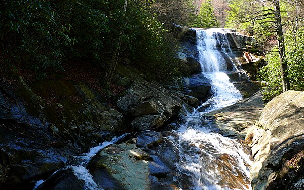 Upper Creek Falls near the community of Linville in Pisgah National Forest