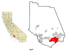 Ventura County California Incorporated and Unincorporated areas Thousand Oaks Highlighted.svg