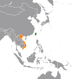 Carte indiquant les emplacements de Taïwan et du Vietnam