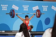 Deutsch: Gewichtheben bei den Olympischen Jugendspielen 2018; Tag 2, 10. Oktober 2018; Jungen 62 kg English: Weightlifting at the 2018 Summer Youth Olympics at 8 October 2018 – Boys' 62 kg