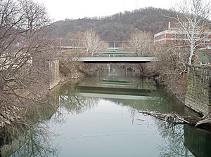 Wheeling Creek as viewed upstream from Main Street in downtown Wheeling in 2006