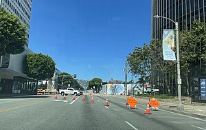 Wilshire La Cienega station under construction, August 2023.jpg