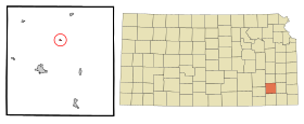 Wilson County Kansas Incorporated and Unincorporated areas Benedict Highlighted.svg