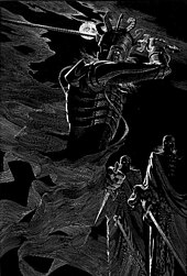 Scraperboard illustration of the Witch-king by Alexander Korotich
, 1981 Witch-king of Angmar by Alexander Korotich 1981.jpg