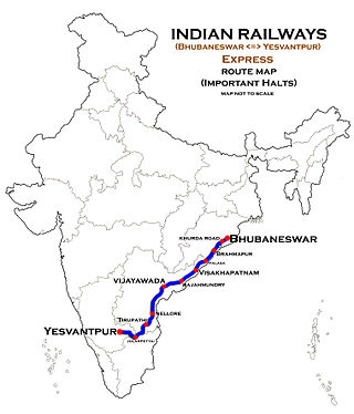 <span class="mw-page-title-main">Bhubaneswar–SMVT Bengaluru Weekly Superfast Express</span> Train in India