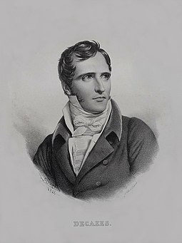 Elie, 1st comte Decazes, remained loyal to the Bourbons during the Hundred Days and was the most powerful minister from 1818 to 1820. Elie, comte Decazes.jpg