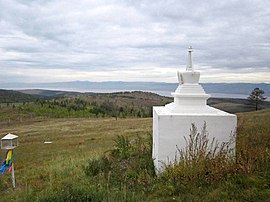 A stupa in the slopes of Monostoy Range