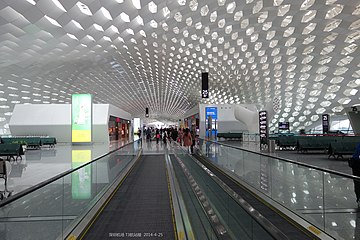 Interior view of new Terminal 3 in use