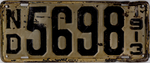 1913 yil Shimoliy Dakota litsenziyasi Plate.png