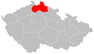 Regione di Liberec sulla mappa