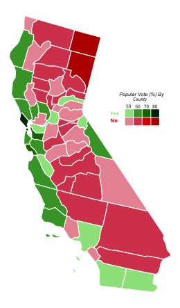2016 California Proposisi 67 hasil peta oleh county.svg