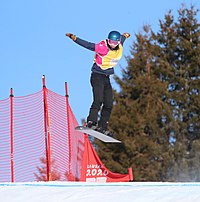 Silviu Popa na drużynowych zawodach ski-snowboard-cross