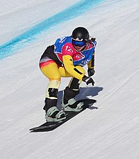 Lilith Kuhnert beim Team-Ski-Snowboard-Cross-Wettbewerb