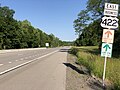 File:2022-06-05 18 30 13 View east along U.S. Route 422 Business (Sampson Street) just east of Interstate 376 (Beaver Valley Expressway) in Lawrence County, Pennsylvania.jpg