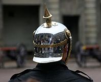 Ceremonial nickel-plated Pickelhaube of the modern Swedish Royal Life Guard Regiments.