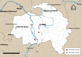 Mappa dei comuni con sedi di Seveso