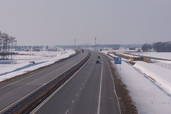 A2 near Kleszczewo (east of Poznań), opened in 2003.