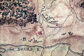 L'abbaye sur une carte de 1785.