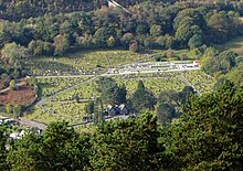 Aerial view of Aberfan Cemetery Aberfan cemetery, Merthyr Tydfil .jpg