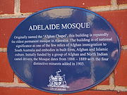 Adelaide Mosque plaque