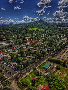 Aerial perspective of Mullumbimby taken autumn 2018