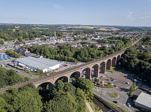 Aerial view of Chester Burn Railway Viaduct, Chester-le-Street