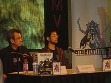 Akitoshi Kawazu (left) and Hiroshi Minagawa at the Final Fantasy XII London HMV Launch Party in 2007 Akitoshi Kawazu and Hiroshi Minagawa.jpg