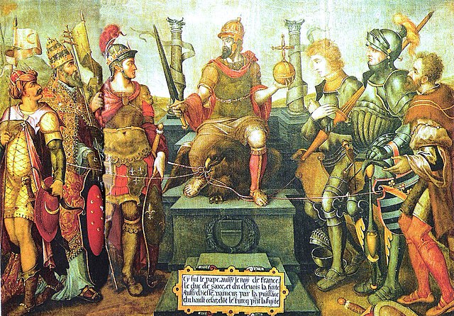 Kaiser Karl V. regiert strahlend über seinen besiegten Feinden