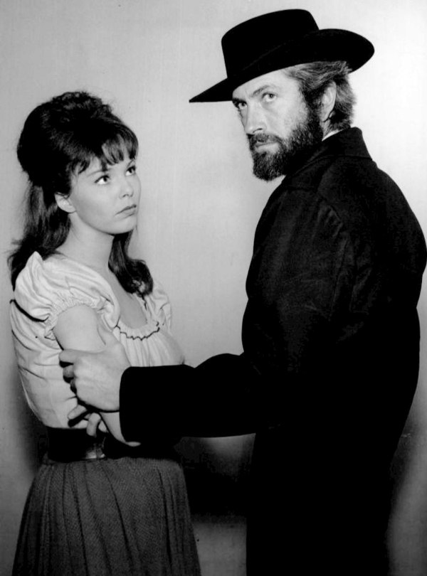 Anne Helm and Drew's father, John Drew Barrymore, in Gunsmoke, 1964