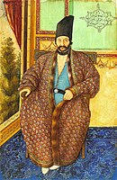 Portrait of Ardashir Mirza. 1854, guache on paper.