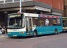 Arriva North West & Wales Wright Cadet bodied VDL SB120 in September 2007 in the livery introduced when the Arriva brand was launched in 1997 Arriva DAF SB120 Cadet 1.jpg