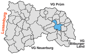 Locația comunei Waxweiler din Verbandsgemeinde Arzfeld