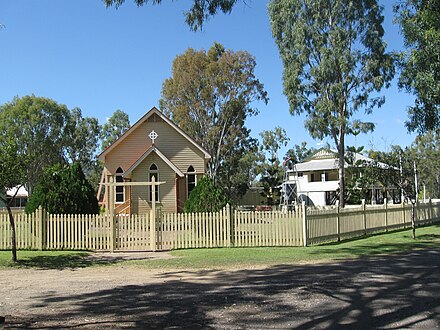 Church and schoolhouse at Rockhampton Heritage Village