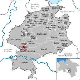 Läget för kommunen Bad Eilsen i Landkreis Schaumburg