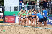 Deutsch: Beachhandball Europameisterschaften 2019 (Beach handball Euro); Tag 5: 6. Juli 2019 – Frauen, Platzierungsspiel für die Ränge 17–20, Nordmazedonien-Slowenien 0:2 (10:13, 9:15) English: Beach handball Euro; Day 5: 6 July 2019 – Placement Match/Cross Match for rank 17–20 Women – North Macedonia-Slovenia 0:2 (10:13, 9:15)