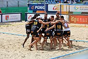 Deutsch: Beachhandball Europameisterschaften 2019 (Beach handball Euro); Tag 2: 3. Juli 2019 – Männer, Vorrunde Gruppe A, Spanien-Norwegen 1:2 (22:26, 28:22, 8:10) English: Beach handball Euro; Day 2: 3 July 2019 – Men Preliminary Round Group A - Spain-Norway 1:2 (22:26, 28:22, 8:10)