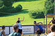 Deutsch: Beachhandball Europameisterschaften 2019 (Beach handball Euro); Tag 4: 5. Juli 2019 – Männer, Viertelfinale, Dänemark-Frankreich 2:0 (19:14, 12:10) English: Beach handball Euro; Day 4: 5 July 2019 – Quarter Final Men – Denmark-France 2:0 (19:14, 12:10)