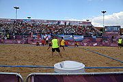 Deutsch: Beachhandball bei den Olympischen Jugendspielen 2018; Tag 7, 13. Oktober 2018; Jungen, Finale – Portugal-Spanien 1:2 English: Beach handball at the 2018 Summer Youth Olympics at 13 October 2018 – Boys Gold Medal Match – Portugal-Spain 1:2