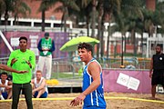 Deutsch: Beachhandball bei den Olympischen Jugendspielen 2018; Tag 6, 12. Oktober 2018; Jungen, Platzierungssspiel Ränge 7-8 – Venezuela-Italien 2:0 English: Beach handball at the 2018 Summer Youth Olympics at 12 October 2018 – Boy's Placement Match 7-8 – Venezuela-Italy 2:0