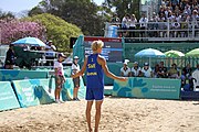 Deutsch: Beachvolleyball bei den Olympischen Jugendspielen 2018; Tag 11, 17. Oktober 2018; Jungen,Finale – Niederlande (Matthew Immers/Yorick de Groot)-Schweden (David Åhman/Jonatan Hellvig) 0:2 (20–22/15–21) English: Beach volleyball at the 2018 Summer Youth Olympics at 17 October 2018 – Final – Netherlands (Matthew Immers/Yorick de Groot)-Sweden (David Åhman/Jonatan Hellvig) 0:2 (20–22/15–21)