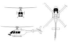 Bell 407 3-view drawing