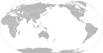 Carte centrée sur le 162e méridien est (passant par l'atoll d'Eniwetok).