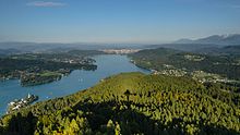 View from Pyramidenkogel towards Klagenfurt