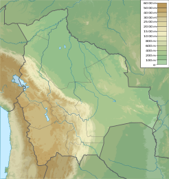 Situo sur mapo celloko Bolivio (Bolivio)
