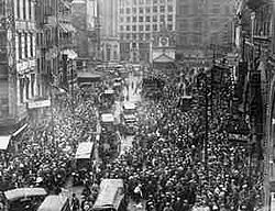 Militia tries to maintain order in Scollay Square during the 1919 Boston Police Strike. Boston Police Strike.jpg