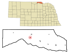 Boyd County Nebraska Incorporated and Unincorporated areas Butte Highlighted.svg