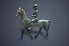 Bronze statuette of a warrior on horseback.JPG